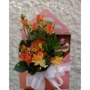 Envelope flores e chocolate 