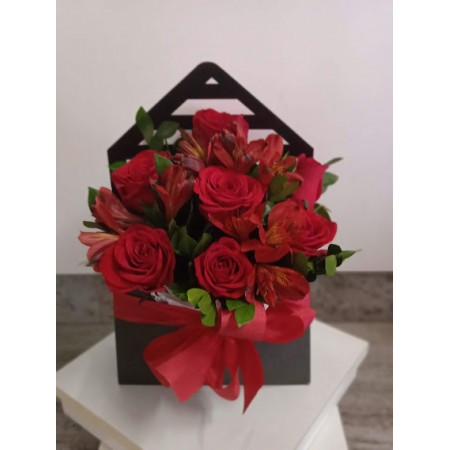 Envelope com 6 rosas 